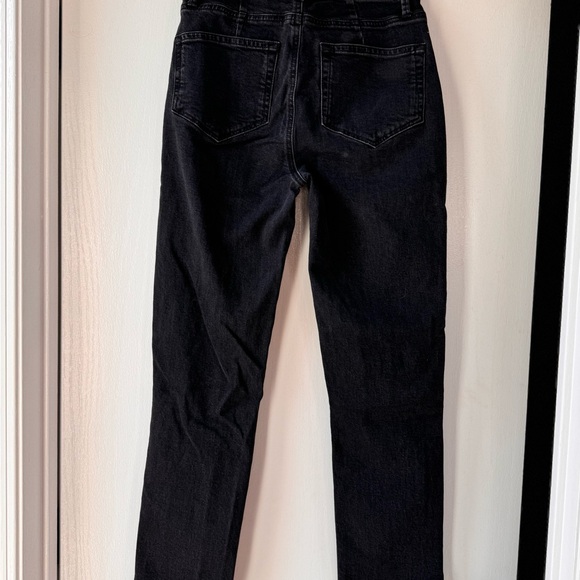 Paige Jeans Womens 26 Virgo Washed Black Sarah Slim High Rise Raw Hem Zippers - Picture 2 of 2